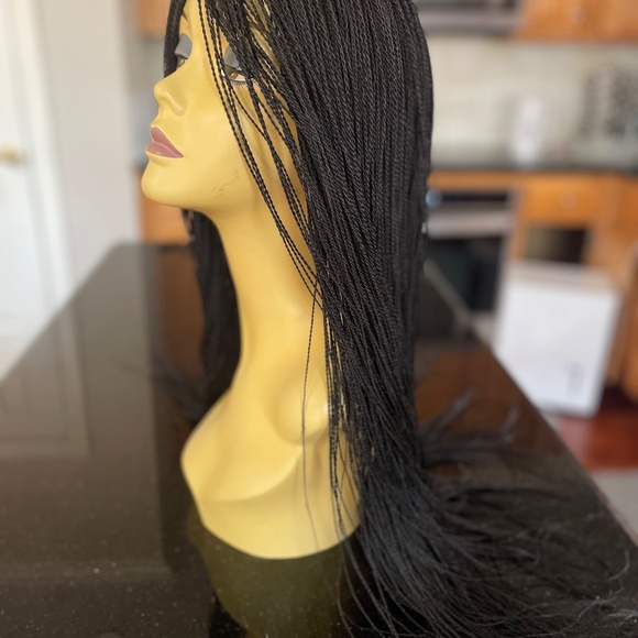 30 inch Hand Braided Micro Twist Lace Front Braided Wig in Black  READY TO SHIP - Picture 7 of 14